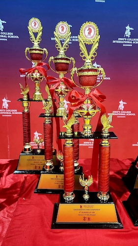 Trophies at the King's Bangkok Chess Championship