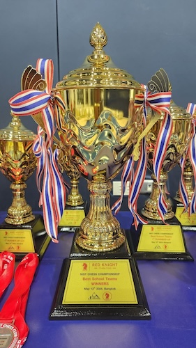 NIST Chess Championship trophies.