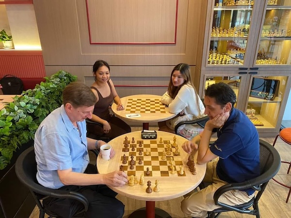 Chess players at the Red Knight Chess Cafe in Bangkok.