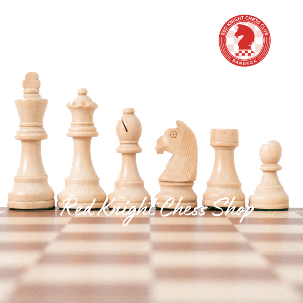 Basic Staunton No.6 Wooden Chess Pieces - Red Knight Chess Club