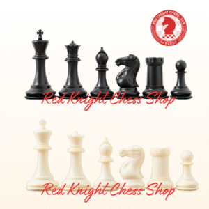 Modern Plastic Chess Pieces - Black/White