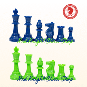 Colorful Green-Blue Plastic Chess Pieces
