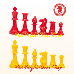 Colorful Yellow-Red Plastic Chess Pieces