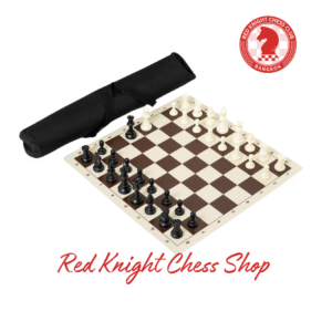 Vinyl Plastic Chess Set with Shoulder Bag - Brown/Black