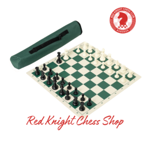 Vinyl Plastic Chess Set with Shoulder Bag - Green