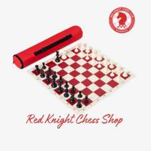 Vinyl Plastic Chess Set with Shoulder Bag - Red
